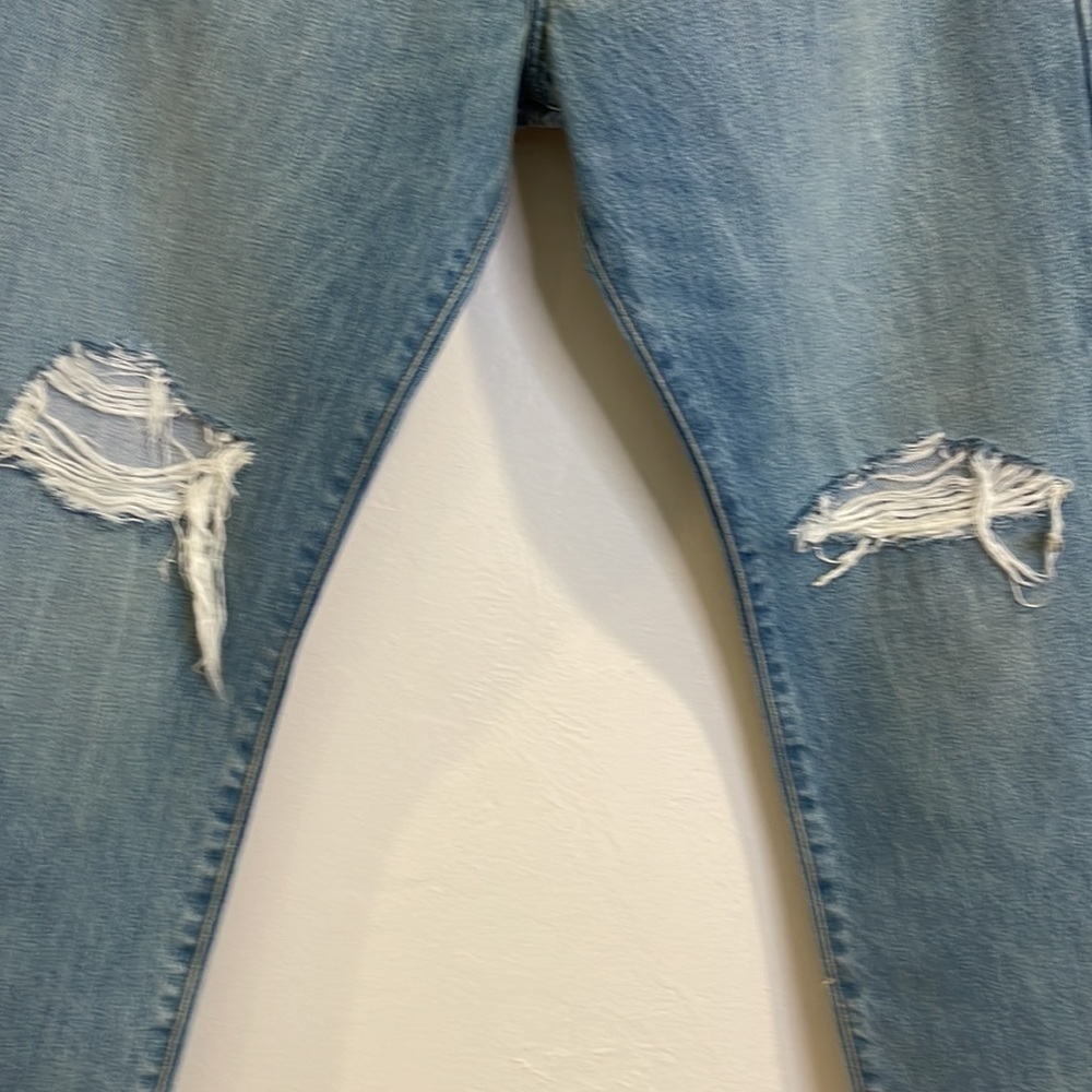 Frame Le Original High Rise Straight Fit Button Fly Distressed Jean - Picture 5 of 11